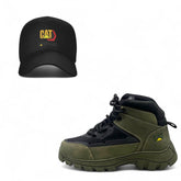 BOTAS CAT VERDE + GORRA AR NEG