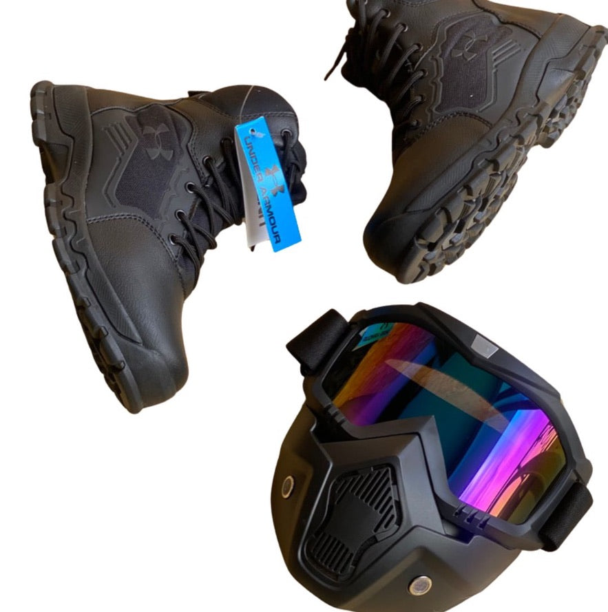 BOTA UNDER ARMOUR  EN CUERO + CARETA