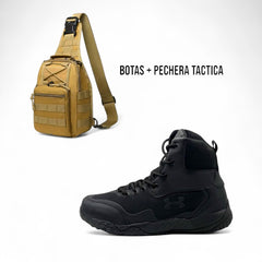bota media caña + pechera tactica