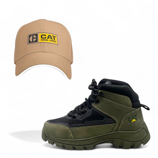 BOTAS CAT  VERDE + GORRA AR