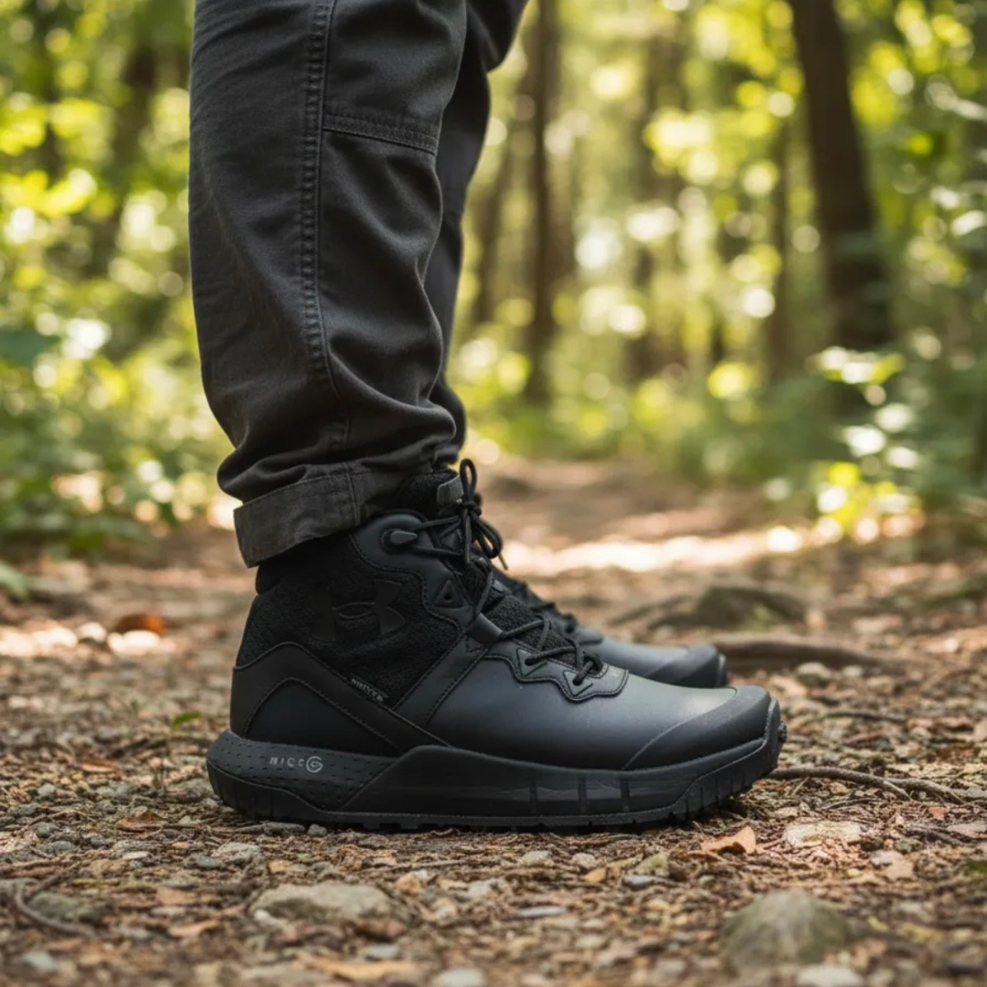 Bota Tactica hombre con punta de cuero