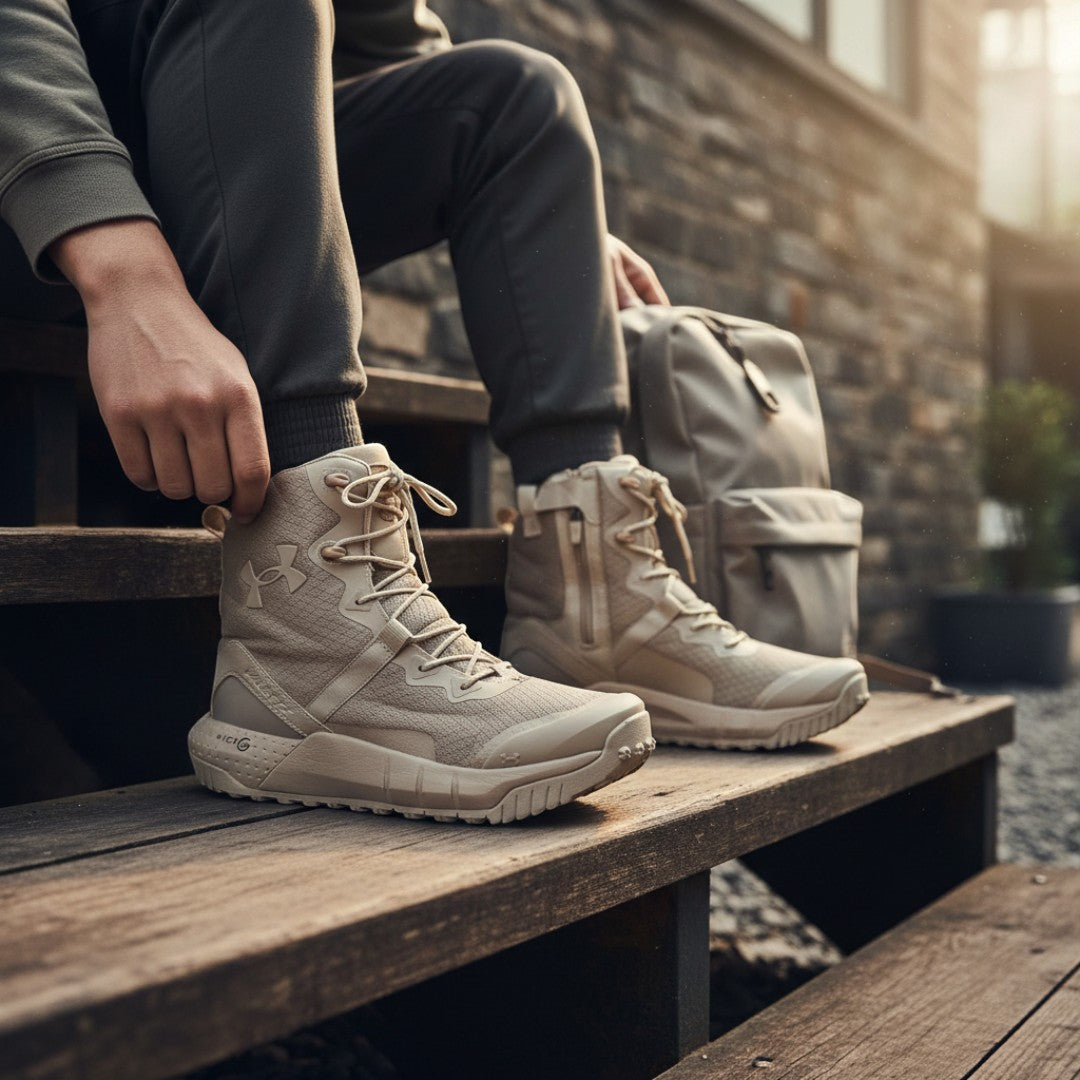 Botas Tácticas Media Caña con Cremallera Lateral – Color Habano 5420